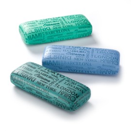FEFI - Hard Case Glasses Case with Elegant Embossing - Includes Glasses Cleaning Cloth, turquoise