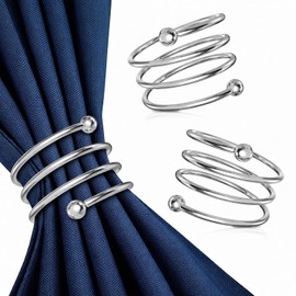 Juego de 8 servilleteros de plata, elegantes soportes de servilleta de Pascua, decoración de mesa de metal resistente para bodas, fiestas y cenas familiares, gran idea de regalo de cocina para