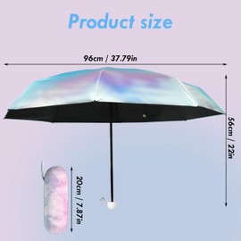 Cozlly Pocket Umbrellas, 8 Ribs Foldable Mini Umbrella with Capsule Cover, Sun UV Protection, Compact Windproof Umbrella for Girls, Women and Children, Travel