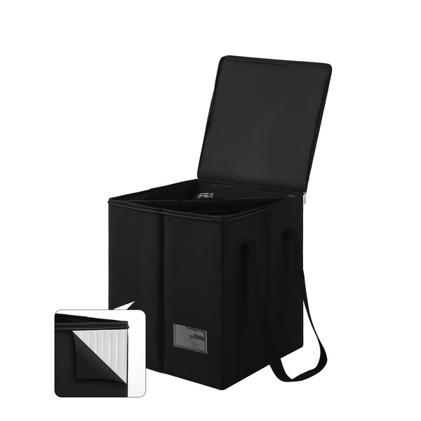 Qozary Clothes Hanger Organizer Bag-Rigid Hanger Storage Containers with Lid