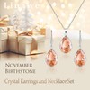 Linawe Citrine Crystal Jewelry Sets for Women, Yellow Diamond Pendant