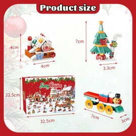 POPOYU Chrismtas Advent Calendar Building Blocks,2024 New Advent Calendar Mini 12in1 Building Blocks 2 Styles,24 Days Christmas Countdown Calendars Building Blocks Stem Toys for Kids Xmas Gifts