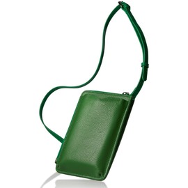 NEESE Women's Smartphone Pouch, Genuine Leather, Smartphone Shoulder, Sacoche, Crossbody Bag, vivid green