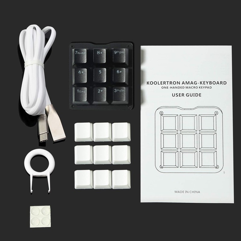 Koolertron One Handed Macro Mechanical Keyboard, RGB LED Backlit Portable
