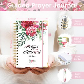 Eyrozill Prayer Journal for Women & Men - Christian Guided Devotional Faith Journal, Daily Bible Study Gratitude Journal, Spiritual Prayer & Reflection Notebook (Flower Rhyme)