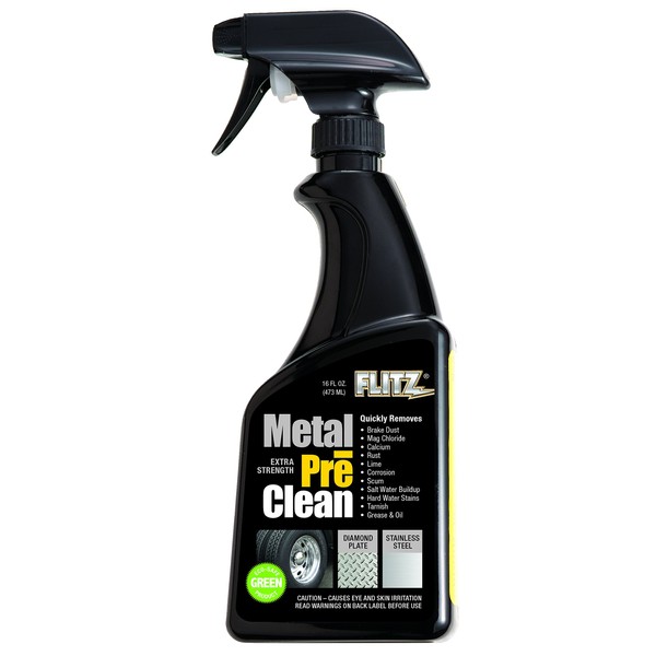 Flitz Industrial Strength Metal Pre Clean to Remove Corrosion, Rust, Calcium, Lime and More, Works in 60 Seconds, 16 Ounce