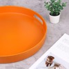 SforGUVA Round Orange Decorative Serving Tray with Handles, 13” Versatile