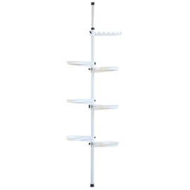 YIYIBYUS 7-Tier Plant Stand Indoor Tension Pole Metal Flower Pot Holder Height Adjustable,Space Saving Plant Stands Tray Tension Pole Planter Shelf,Home Flower Display Stand Rack Pot Holder White