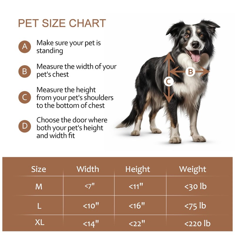Doggy Door for Sliding Glass Doors, Adjustable Height 75 3/5"