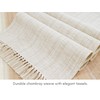 PurpleEssences Chambray Table Runner with Fringes - 100% Cotton, 13x72