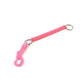Spiral Keyring in Various Colours (Neon Pink), neon pink, Keyring