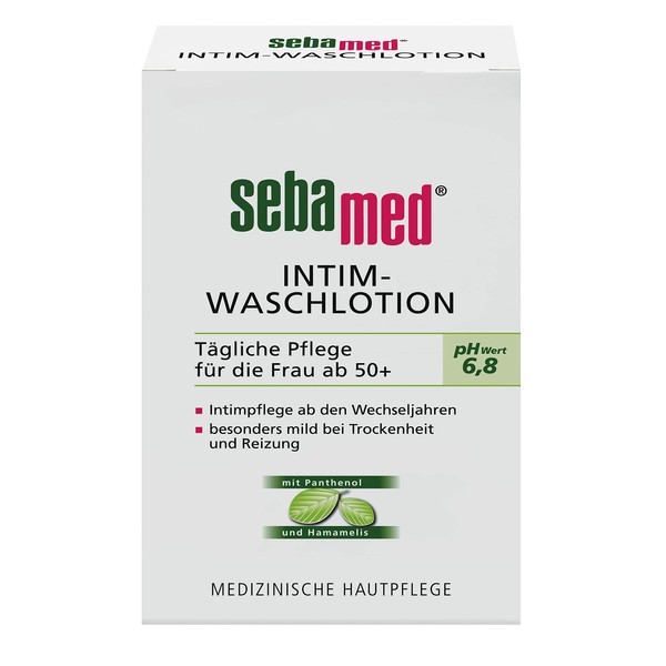 Sebamed Intimate Wash Lotion pH 6.8, from Menopause, Gently Cleanses for Dryness in the Sensitive Intimate Area and Supports Natural Protection Against Irritation Factors and Moisture Balance