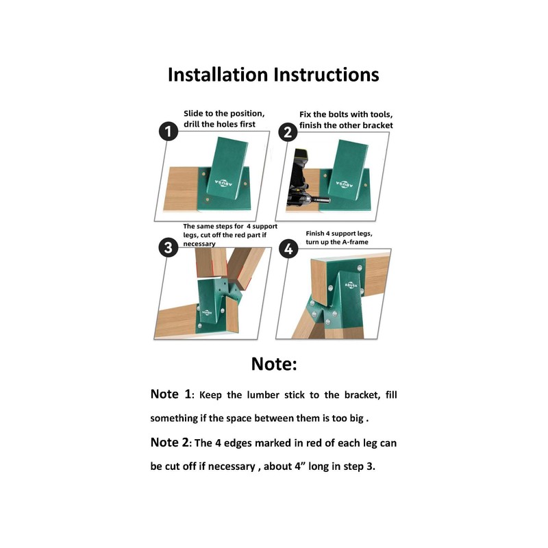 ABUSA Heavy Duty Swing Sets Brackets Including 2 Bronze A-Frame