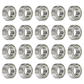 sourcing map 20Pcs 687ZZ Deep Ball Bearings 6.9x14x5mm High Carbon Steel Double Sealed Bearings for Electric Motor, Home Appliances, Garden Machinery, Silver Tone