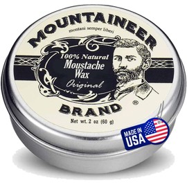 Mountaineer Brand Natural Mustache Wax | Original (Cedar Fir) Blend Scent | Made in West Virginia | Long Lasting Hold | Smooths, Conditons, Styles | Organic Moustache Balm | 2oz