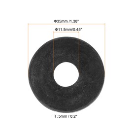 sourcing map Pack of 5 Anti Vibration Disc 35 x 11.5 x 5 mm Round Sealing Spacers for Central Air Conditioning Black