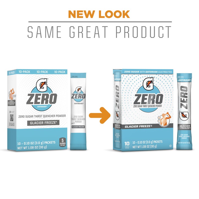 Gatorade G Zero Powder, Glacier Cherry Variety Pack, 0.10oz Individual