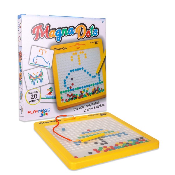 Playmags Magna Dots - 12.5" Large Magnetic Board for Kids - Magnetic Doodle Dots Board with Magnetic Pen - Magna Doodle with Kids Safe Magnets - Kids & Toddler Travel Toy - Ages 3+