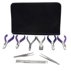OdontoMed2011 Eyeglass Repair Tool Kit - Set of 9 Optical Optician Tools - Bent Nose Pliers, Rimless Frame Plier Set - Adjusts Eyeglass Arms & Frame