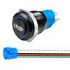Gebildet 16mm 12V-24V/5A Momentary Switch, Speaker Horn Black Push Button