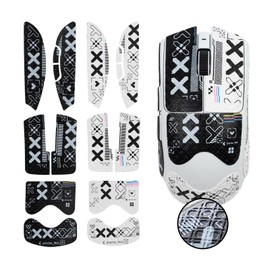 ULTRAEQUIP 2-in-1 Mouse Grip Tape Set for Viper V3 Pro, Pre-Cut Gaming Mouse Grips, Black and White Pattern, Self-Adhesive