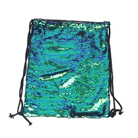 BB Klostermann pailetten- Backpack/Gymnastics Bag in Double-Sided, Blue Green 34x44cm