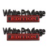 2 Pcs White Privilege Edition Emblem Car Side Rear Front