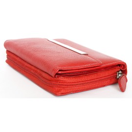 Ladies Quality Red Leather Wallet HMT Zip Coin Pocket