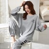 CHEERFULHEALTHY Women's Sweat Pajamas, Top and Bottom Set, Spring, Autumn,