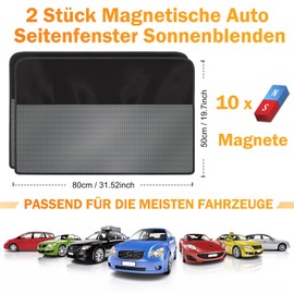 Kiiwah Kiiwah 2 Stck Sonnenschutz Auto Seitenscheibe Baby, Autofenster Sonnenschutz Auto Magnetisch mit UV Schutz, Sonnenblende Auto fr Kinder Zurck Autoscheiben Vorhang