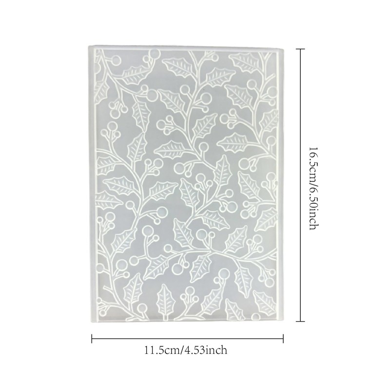 DIYology 3D Christmas Leaves Embossing Folders for Card Making, 3
