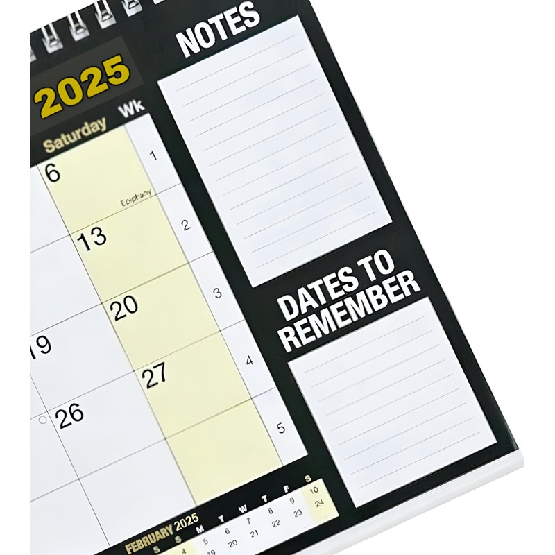 2025 Month to View Desktop Planner Calendar for Home Office