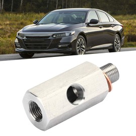 Oil Feed Adapter Fitting, 1/8in NPT Oil Pressure Sensor Tee to M10 10x1.0 Male Adapter Supply Feed Line Gauge