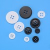 Pack of 160 Black White Buttons, Shirt Buttons, 4 Holes