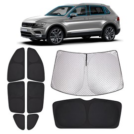 XCBYT XCBYT Auto Sonnenschutz Frontscheibe Seitenscheibe fr VW Tiguan II 2016-2024, Windschutzscheibe Heckscheibe Autoscheiben Sonnenschutz Fenster Verdunkelung, Sichtschutz Vorhang Hitzeschutz Camping