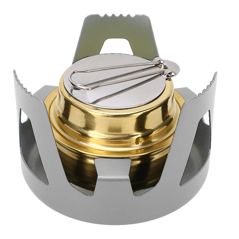 Mini Alcohol Stove Brass Aluminum Alloy Safe Windproof Portable Widely