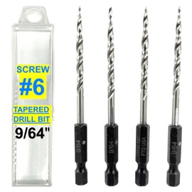 FTG USA Replacement Tapered Countersink Drill Bit Set 4 Pc #6 (9/64")