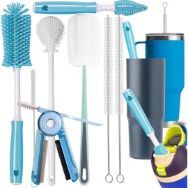 Dosanlues 8Pcs Water Bottle Cleaner Brush - Multipurpose Cup Kit with Long Gray