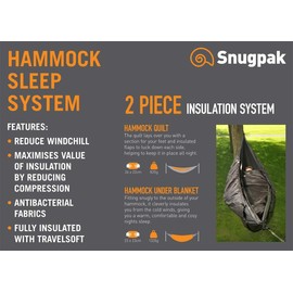 Snugpak Hammock Cocoon, Fully Encases the Hammock, Insulated with Travelsoft Filling