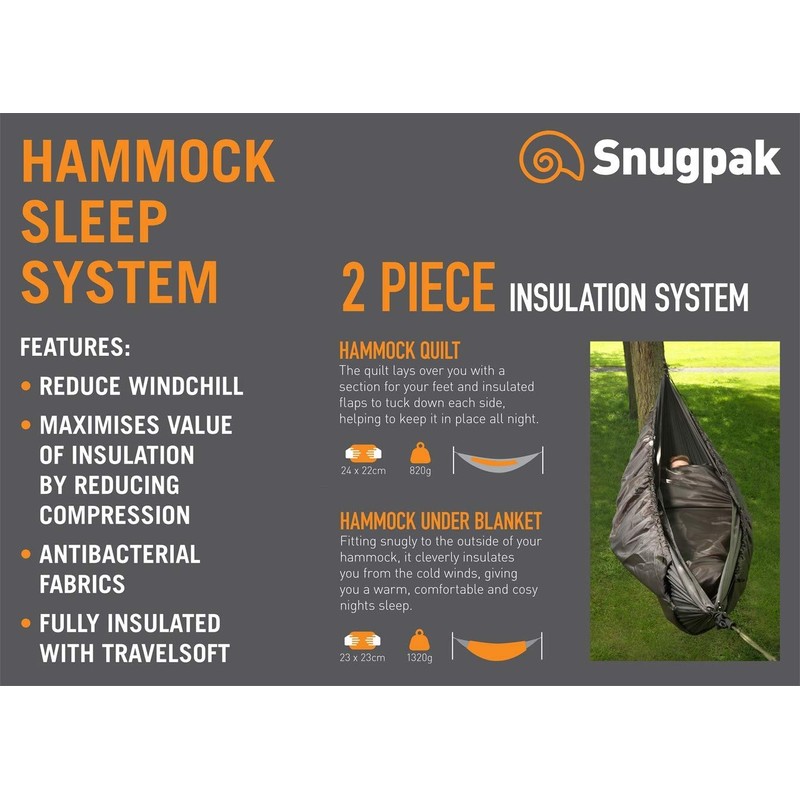 Snugpak Hammock Cocoon, Fully Encases the Hammock, Insulated with Travelsoft
