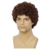 Salaibs Men's Brown Afro Wig Curly Short Wig 70s 80s