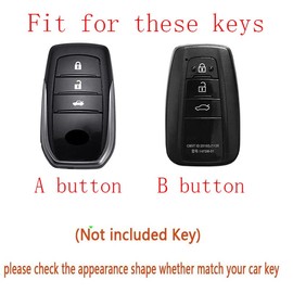 ontto Car key case cover Fit For Toyota GT86 Avalon C-HR Camry Corolla Land Cruiser Prado Prius RAV4 Smart Key fob cover Key Shell Key Holder keychain TPU Accessories Protector 3 button Silver A