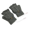 USB Warmer Heated Gloves Flip Half Fingerless Electronic Knitted Hand