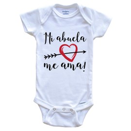 Mi Abuela Me AMA My Grandma Loves Me Spanish Language Grandchild Onesie - One Piece Baby Bodysuit