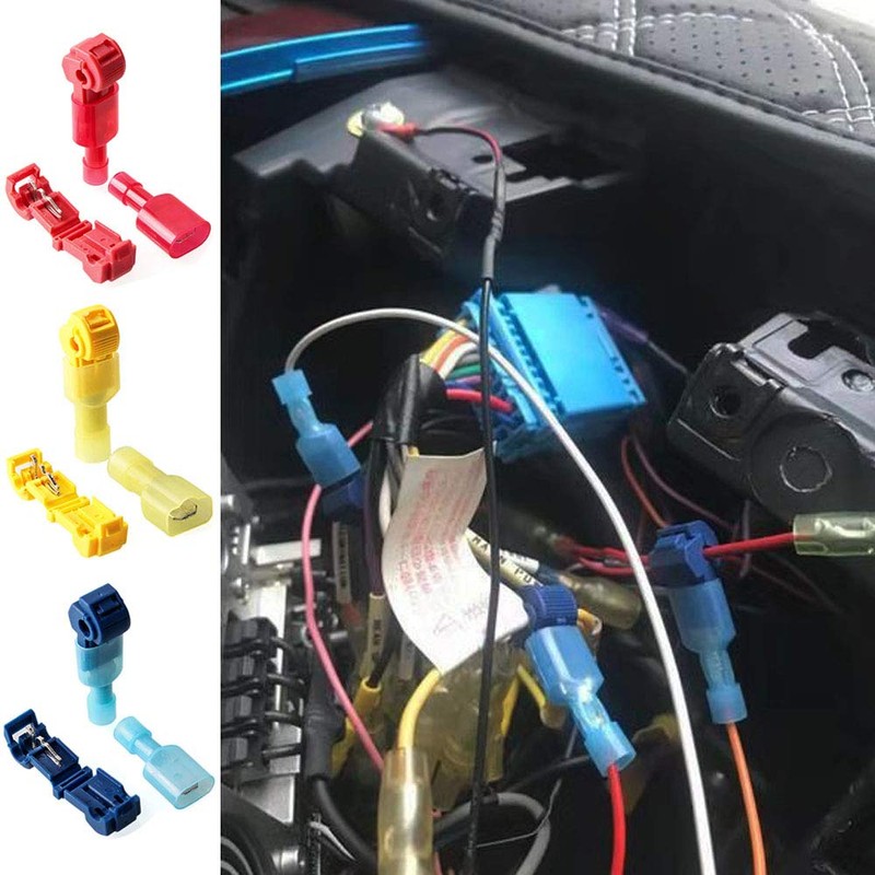 TOOHUI 120 Piece Set T Wire Connectors, Flat Terminals, Electrotap