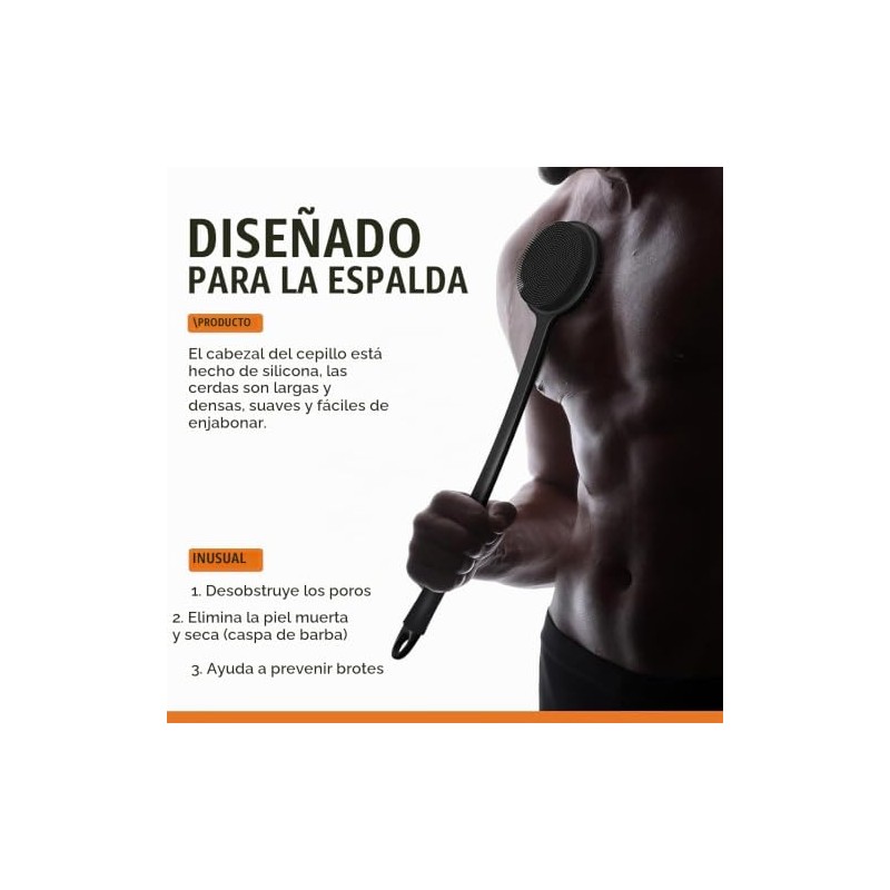 Cepillo de Silicona para la Espalda, Cepillo de Ducha de