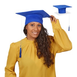 Relaxdays Graduate Hat Set of 2 Graduate Hat with Tassel for Graduation, Bachelor's & Master's Degree, Graduation Hat, Blue