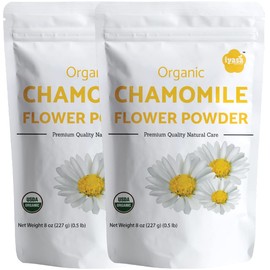 Iyasa Holistics Organic Chamomile Flower Powder, Food Grade for Baking, Cooking, Tea, Summer Drinks, DIY Skin and Hair Care Products, Natural Face Packs, Face Mask 16 oz, 453 gm