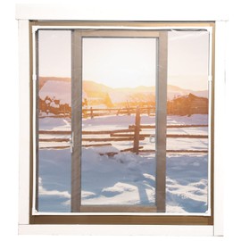 DIY Magnetic Window Insulation kit Transparent Film with White Frame Max 56"X35" Fits Any Size Smaller Coverings to Keep Cold Out Storm Warm in Winter