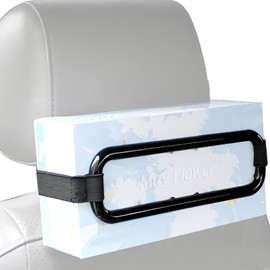 XUNQUCOM Black Car Tissue Box Holder for Car Visor and Backseat
